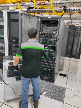 Server rack hardware inspection